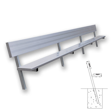 Player Bench with Seat Back - 21 ft. - In-Ground